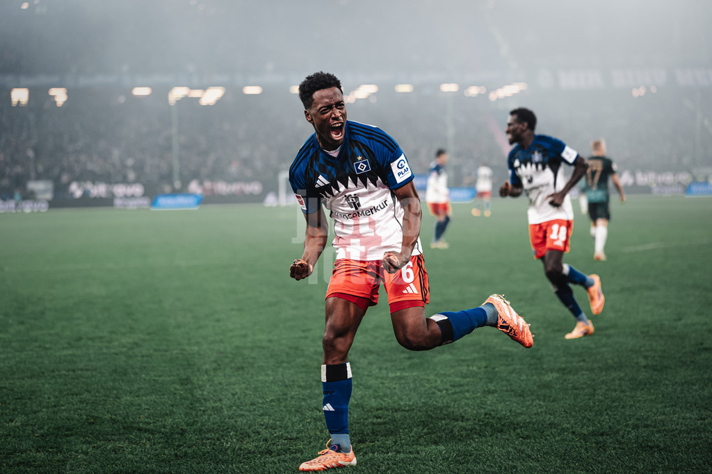 Fußball | Männer | Saison 2025/2026 | 1. Fußball-Bundesliga | 13. Spieltag | Hamburger SV vs. SV Werder Bremen | 07.12.2025 | Torjubel Albert Sambi Sambi Lokonga (#6, HSV)