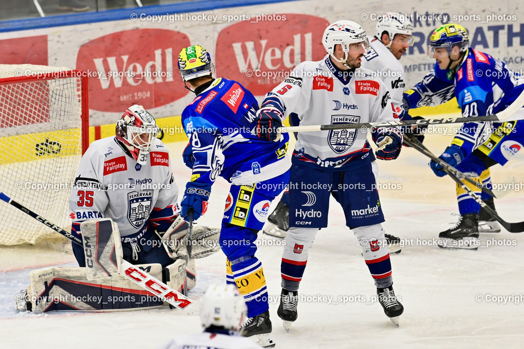 EC IDM WÄRMEPUMPEN VSV vs. HYDRO FEHERVAR AV 19 | #35 Horvath Dominik HYDRO FEHERVAR, #78 MAXA Felix EC VSV, #5 Stipsicz Bence HYDRO FEHERVAR, EC IDM WÄRMEPUMPEN VSV vs. HYDRO FEHERVAR AV 19, EC IDM WÄRMEPUMPEN VSV vs. HYDRO FEHERVAR AV 19 am 20.11.2024 in Villach (Stadthalle Villach), Austria, (Photo by Bernd Stefan)