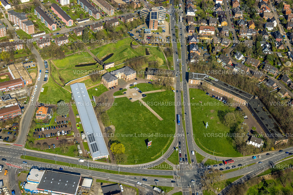 Wesel240311285 | Luftbild, Zitadelle Wesel historische Sehenswürdigkeit, ehemalige Festungsanlage, Wesel, Nordrhein-Westfalen, Deutschland