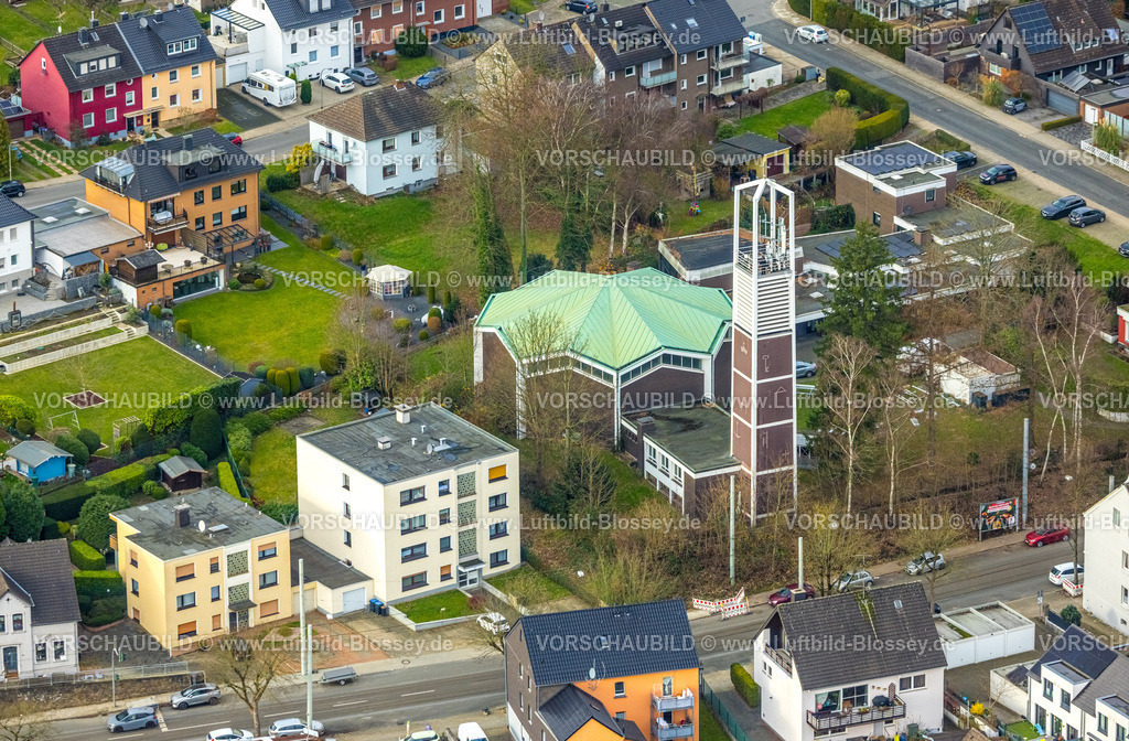 Hattingen251200233 | Luftbild, evang. Kirche Winz-Baak, freistehender Kirchturm, Baak, Hattingen, Ruhrgebiet, Nordrhein-Westfalen, Deutschland