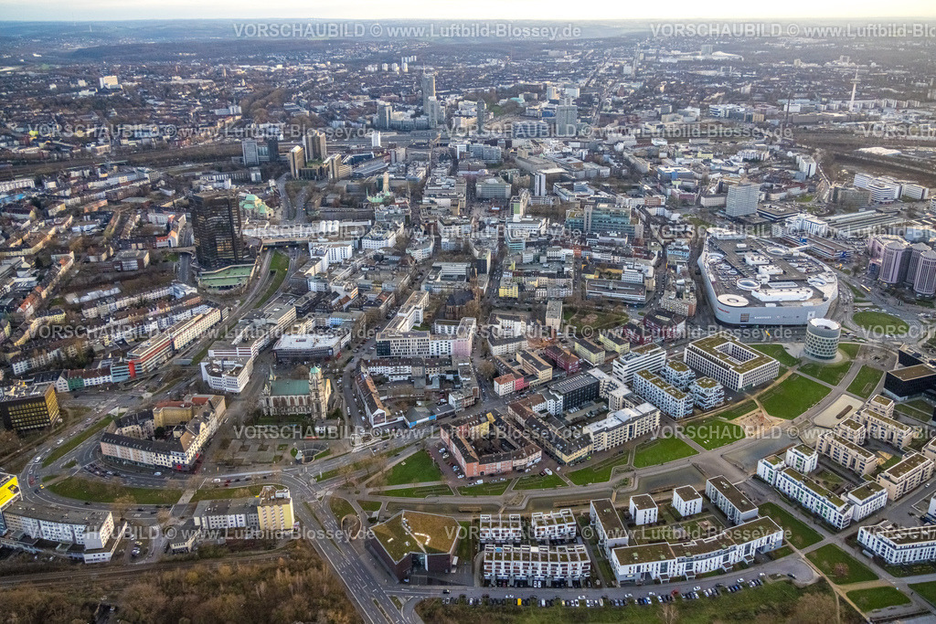 Essen230101837 | Luftbild, City, Limbecker Platz, Rathaus Essen, Stadtkern, Essen, Ruhrgebiet, Nordrhein-Westfalen, Deutschland