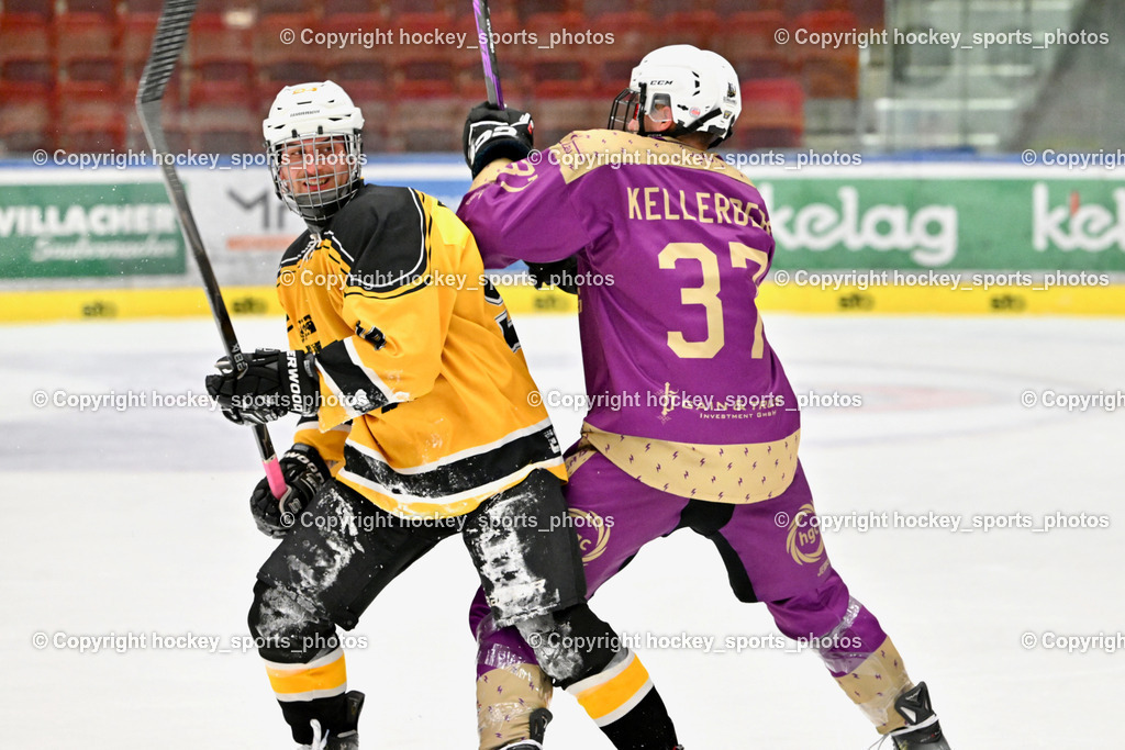 EC Kellerberg vs. EC Arnoldstein | #94 Agnola Filippo EC Arnoldstein, #37 Pirker Luca EC Kellerberg, EC Kellerberg vs. EC Arnoldstein, EC Kellerberg vs. EC Arnoldstein am 27.01.2026 in Villach (Stadthalle Villach), Austria, (Photo by Bernd Stefan)