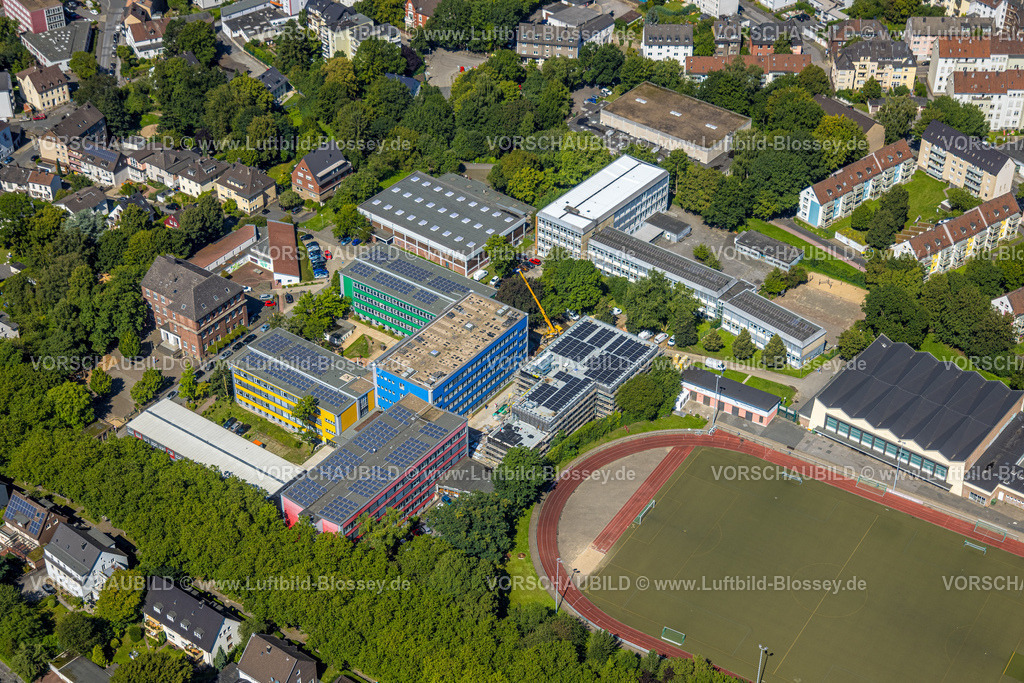 Witten230800458 | Luftbild, Schulzentrum Husemannstraße, Berufskolleg, Otto-Schott-Realschule, Witten, Ruhrgebiet, Nordrhein-Westfalen, Deutschland