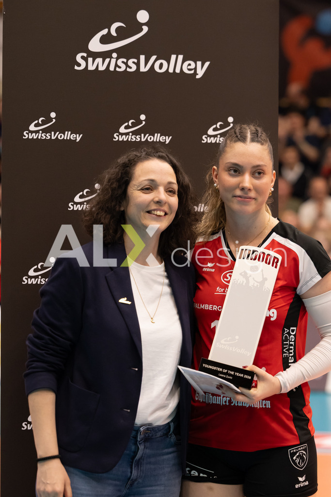 Volleyball I Frauen I Saison 2025-2026 I Volleyball NLA | Women I  Playoffs Finals 2/5 I  VC Kanti Schaffhausen - viteos NUC I  10.04.2026 | 17 Leana Zuvic (CH) (VC Kanti Schaffhausen) - Aussen - Realisiert mit Pictrs.com