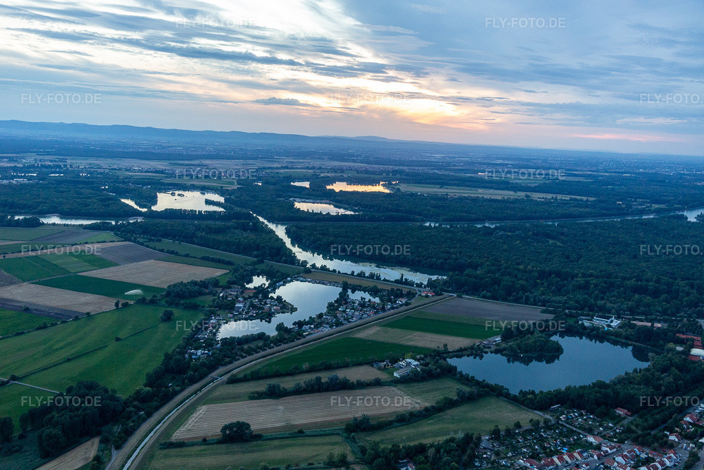 Luftbild: Hohwiesensee, Anglersee in Ketsch im Bundesland Baden-Württemberg in Deutschland. Foto: IMG_121115.jpg vom 25.07.2020 durch Werner Riehm/FLY-FOTO.de