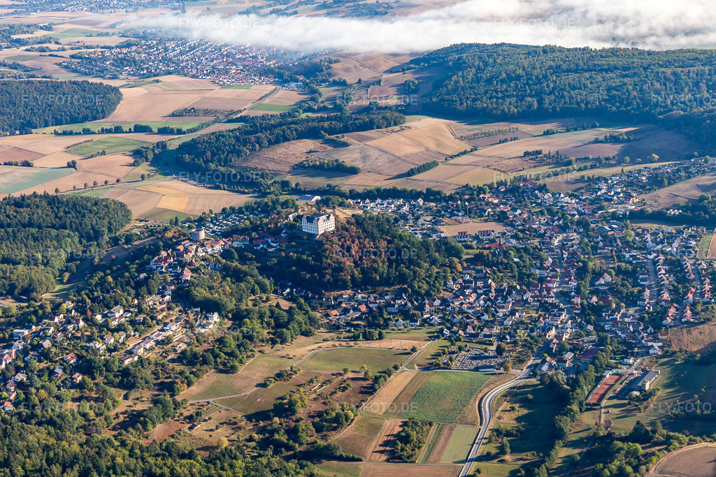 Luftbild: Fischbachtal, Schloß Lichtenberg im Ortsteil Niedernhausen in Fischbachtal im Bundesland Hessen in Deutschland. Foto: IMG_110951.jpg vom 08.09.2018 durch Werner Riehm/FLY-FOTO.de