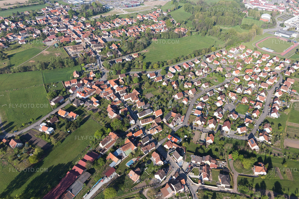 Aerial view: View of the town in the district Altenstadt in Wissembourg in the state Bas-Rhin, France.Photo: IMG_099276.jpg taken on 04/30/2017 by Werner Riehm/FLY-FOTO.comResolution of the original: 4934 x 3289 px