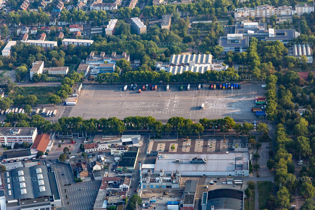 Luftbild: Neuer Messplatz im Ortsteil Herzogenried in Mannheim im Bundesland Baden-Württemberg in Deutschland. Foto: IMG_116944.jpg vom 25.08.2019 durch Werner Riehm/FLY-FOTO.de