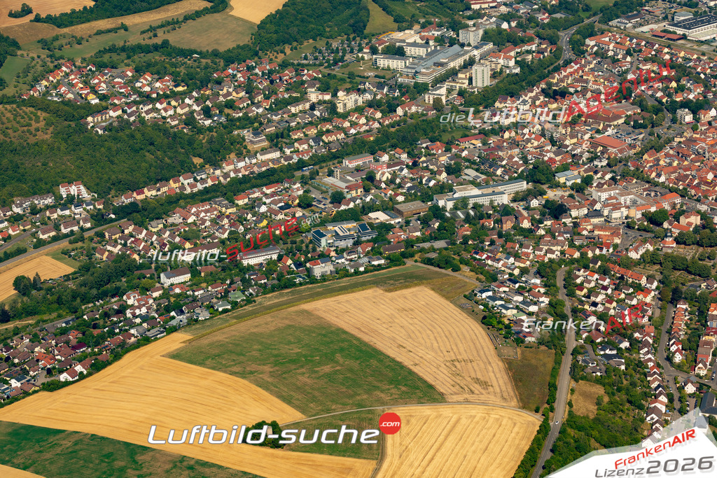 Das Luftbild zeigt :  Bad Mergentheim - Die Luftaufnahme wurde 2023 vom UL-Flugzeug aus erstellt ( keine Drohne ) - Hochauflösende Luftaufnahme - Für grossformatige Ausdrucke geeignet. Die Geschenkidee !Mit Lizenz und Bildrechte bestellbar
