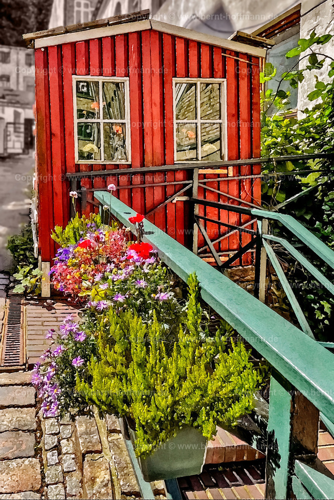 PDM2_2789_FL-Neptunhof_80x120 | DIGITALKUNST. Farbidylle im Neptunhof. __ Historischer Hof in der Flensburger Innenstadt. - Realisiert mit Pictrs.com