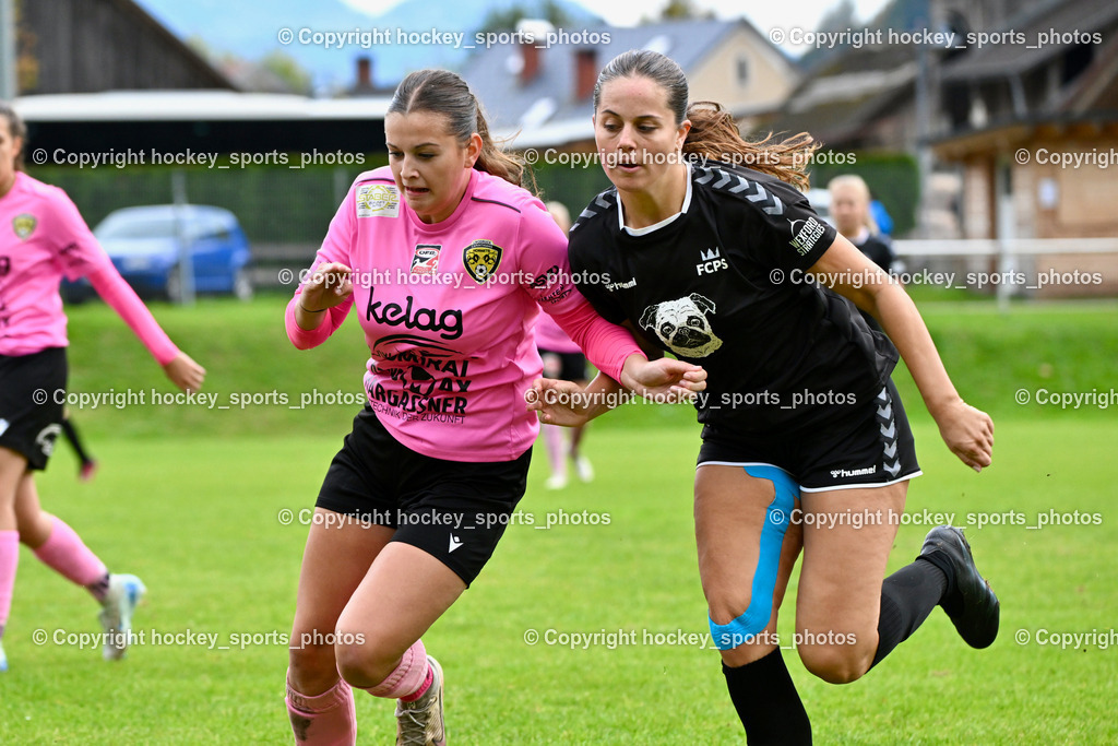 Carinthians LIWOdruck Hornets vs. FC Pinzgau Saalfelden | #19 Jana Christina Lemberger Carinthians Hornets, #19 Mia Corina Ferrentino FC Pinzgau Saalfelden, Carinthians LIWOdruck Hornets vs. FC Pinzgau Saalfelden, Carinthians LIWOdruck Hornets vs. FC Pinzgau Saalfelden am 13.10.2024 in Sachsenburg (Sportplatz Sachsenburg), Austria, (Photo by Bernd Stefan)