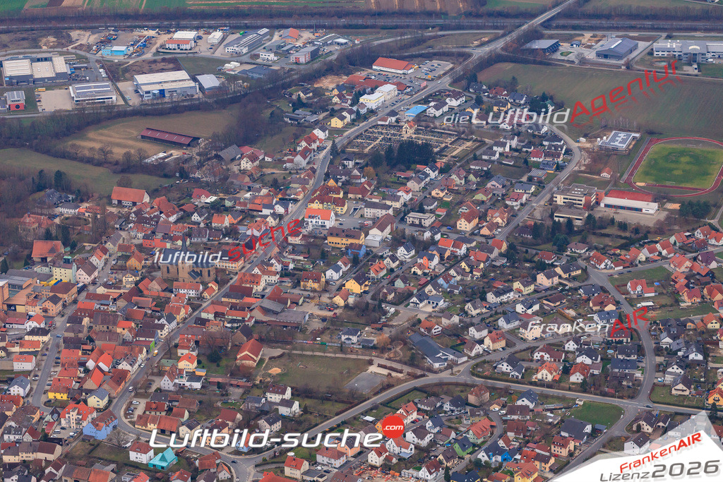 Das Luftbild der Stadt Buttenheim wurde 2018 vom Flugzeug heraus erstellt (keine Drohne) Aufnahmehöhe ca.400 Meter- hohe Auflösung für beste Druck-Qualität