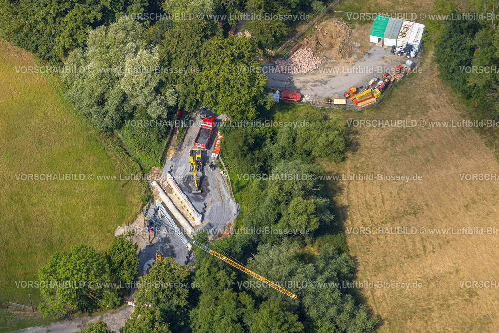Hamm250701716Rhynern | Luftbild, Baustelle und Bauarbeiten Seseke Brücke, Kumper Landstraße, Stadtbezirk Rhynern, Hamm, Ruhrgebiet, Nordrhein-Westfalen, Deutschland