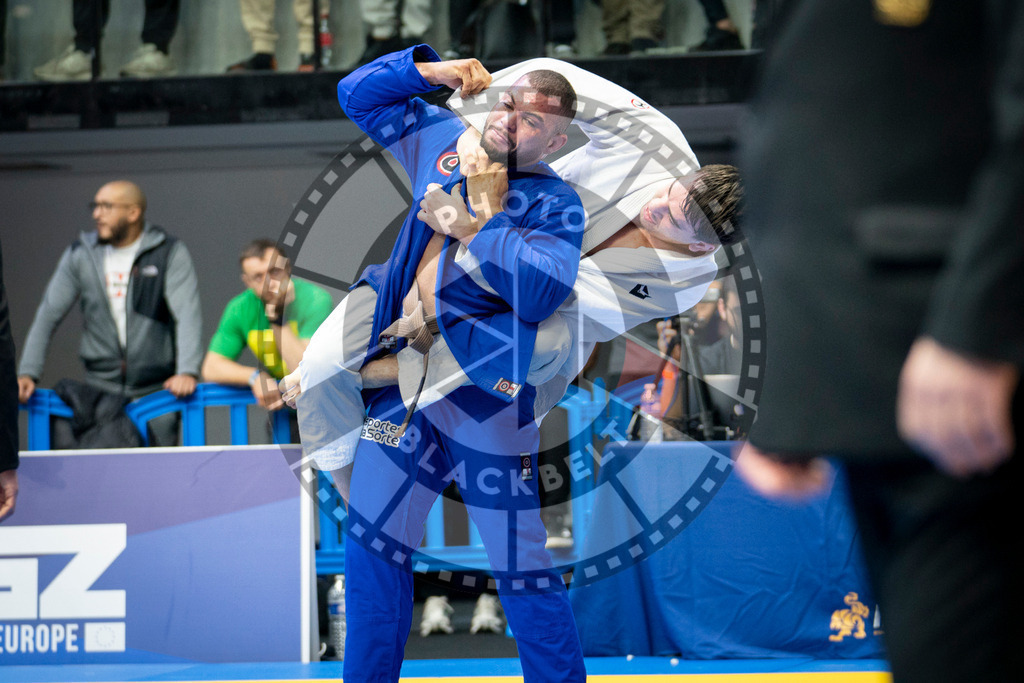 20240124PBB01675 | Fighters compete during the second day of the IBJJF European Championship in Paris, France, on January 24, 2024.
