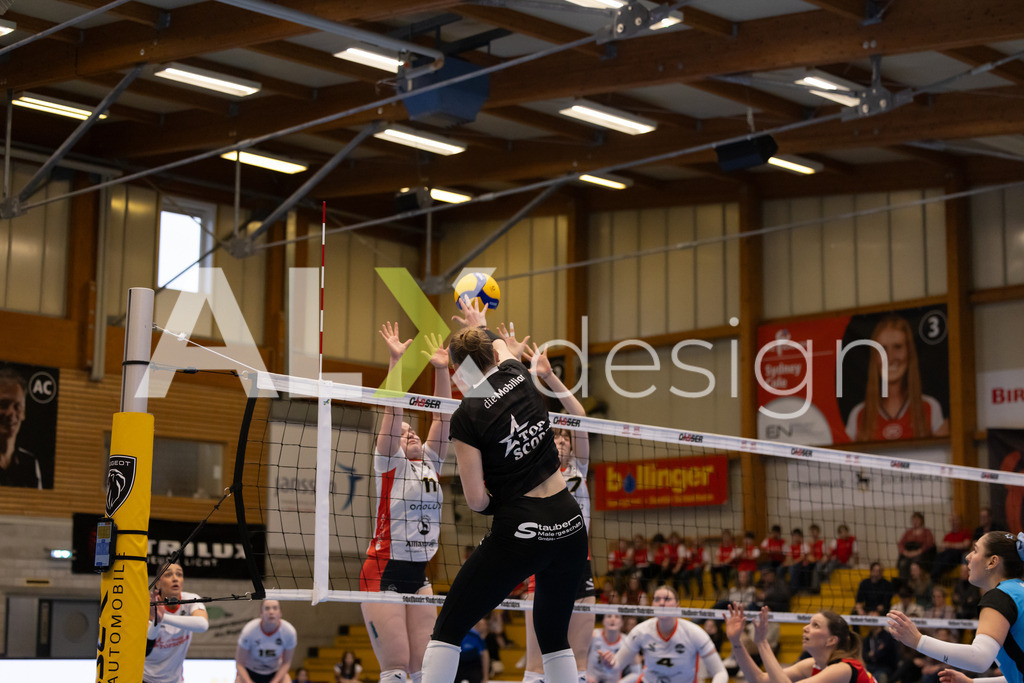 Volleyball I Frauen I Saison 2025-2026 I Volleyball NLA | Women I 1/4 Finals I VC Kanti Schaffhausen - BIWI Volleyball Franches-Montagnes I 21.02.2026 | 9 Jordan Lockwood (USA) (VC Kanti Schaffhausen) – Diagonal - Realisiert mit Pictrs.com