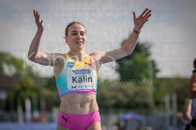 Multisport Event; Ratingen, 27.06.2026 | RATINGEN, GERMANY - JUNE 27, 2026 : Annik Kälin (SUI / Switzerland) reacts during the heptathlon’s 200m Multisport Event at Stadion Ratingen on June 27, 2026 in Ratingen, Germany.