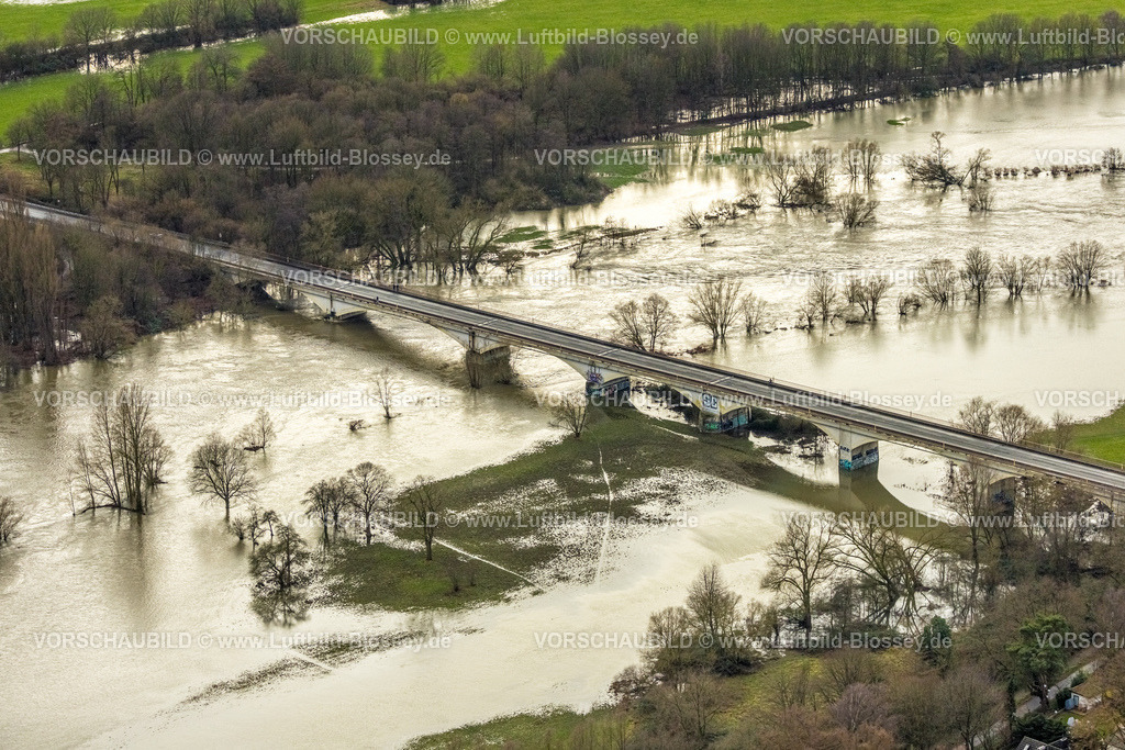 Bochum231202098Ruhr | Luftbild, Ruhrhochwasser, Weihnachtshochwasser 2023, starke Regenfälle,  Stiepel, Bochum, Ruhrgebiet, Nordrhein-Westfalen, Deutschland