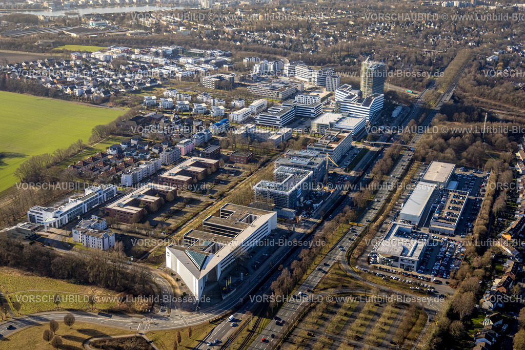 Dortmund240100736 | Luftbild, Stadtkrone-Ost, Baustelle mit Neubau, Direktion Continentale, The ASH Dortmund, L'Osteria Dortmund Europaplatz, Straßenkreuzung Bundesstraße B236 und Westfalendamm, Verkehrssituation, Schüren, Dortmund, Ruhrgebiet, Nordrhein-Westfalen, Deutschland