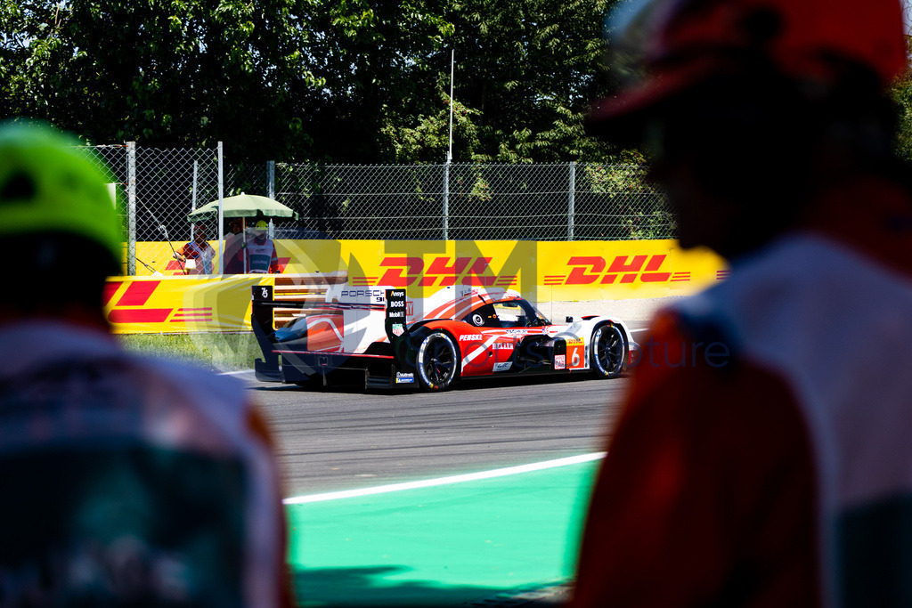 Trainproduction-20230709-0001 | MONZA,ITALY,09.Jul.23 - MOTORSPORTS - WEC, FIA World Endurance Championships, 6h of Monza, Autodromo Monza. Image shows Kevin Estre (FRA), Andre Lotterer (GER) and Laurens Vanthoor (BEL/ Porsche Penske Motorsport). Photo: Trainproduction / Matthias Trinkl