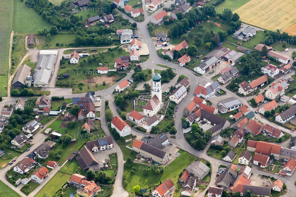 Luftbild: St. Sola im Ortsteil Kösingen in Neresheim im Bundesland Baden-Württemberg in Deutschland. Foto: IMG_101629.jpg vom 08.07.2017 durch Werner Riehm/FLY-FOTO.de