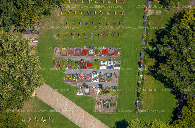 Gladbeck240806145 | Luftbild, Friedhof Brauck Gräberfeld, Brauck, Gladbeck, Ruhrgebiet, Nordrhein-Westfalen, Deutschland