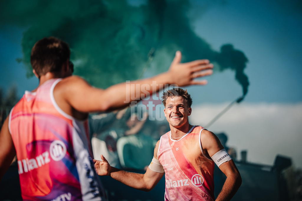 Beachvolleyball | Männer | Allianz German Beach Tour 2025 | Tourstop Berlin | 23.08.2025 | v.l. Jonas Kaminski und Luis Kubo