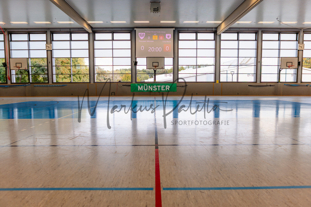 Futsal-Bundesliga, Saison 2025/2026, 2. Spieltag: SC Preußen Münster - FC Liria Futsal Berlin | Futsal-Bundesliga, Saison 2025/2026, 2. Spieltag, SC Preußen Münster empfängt FC Liria Berlin in der Universitäts-Sporthalle in Münster. Foto: sportfotografie.ms | Markus Paletta - Realisiert mit Pictrs.com
