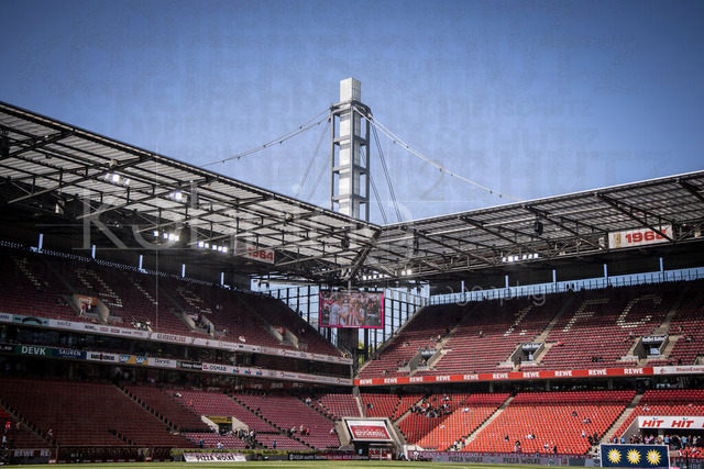 German Bundesliga,  1. FC Koeln - Bayer 04 Leverkusen, 25.04.2026 | KOELN, GERMANY - APRIL 25, 2026 :  The inside of the Stadium before the German Bundesliga match on gameday 31 between 1. FC Koeln - Bayer 04 Leverkusen at RheinEnergieSTADION on April 25, 2026 in Koeln, Germany. DFL REGULATIONS PROHIBIT ANY USE OF PHOTOGRAPHS AS IMAGE SEQUENCES AND/OR QUASI-VIDEO.