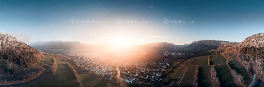 Nenningen im herbstlichen Sonnenuntergang | löwenblicke | shop