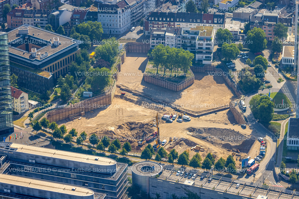 Duesseldorf220700871 | Luftbild, Baustelle zwischen Düsseldorfer Stadttor und RWI4 Hochhäuser, Unterbilk, Düsseldorf, Rheinland, Nordrhein-Westfalen, Deutschland