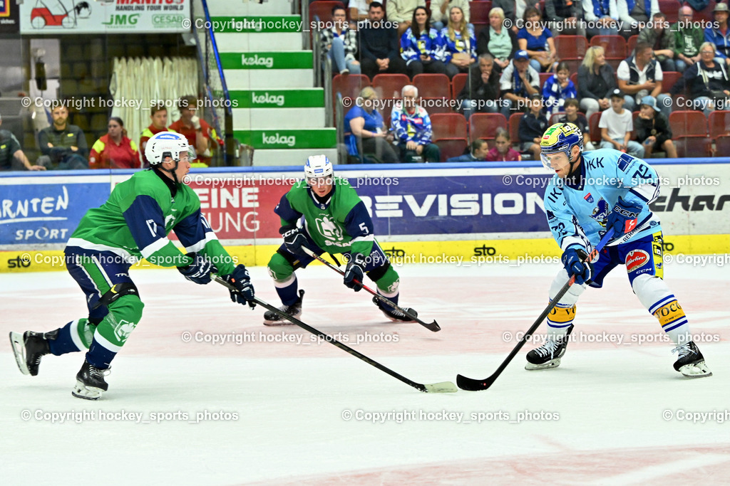 EC iDM Wärmepumpen VSV vs. KHL Sisak | #72 John Hughes EC VSV, EC iDM Wärmepumpen VSV vs. KHL Sisak, EC iDM Wärmepumpen VSV vs. KHL Sisak am 02.09.2025 in Villach (Stadthalle Villach), Austria, (Photo by Bernd Stefan)