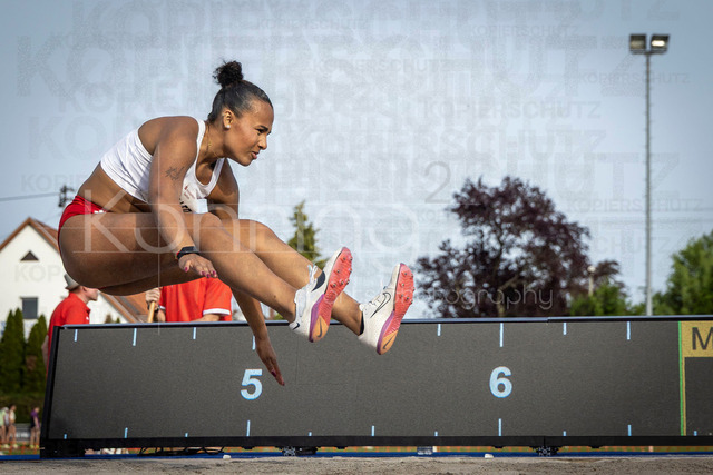 61. Internationales Pfingstsportfest; Rehlingen-Siersburg, 24.05.2026 | REHLINGEN , GERMANY - MAY 24: Laura Raquel Müller (GER/Unterländer LG) during the 61. Internationales Pfingstsportfest on 24.05.2026 at the  Bungertstadion in Rehlingen-Siersburg (Saarland / Deutschland).