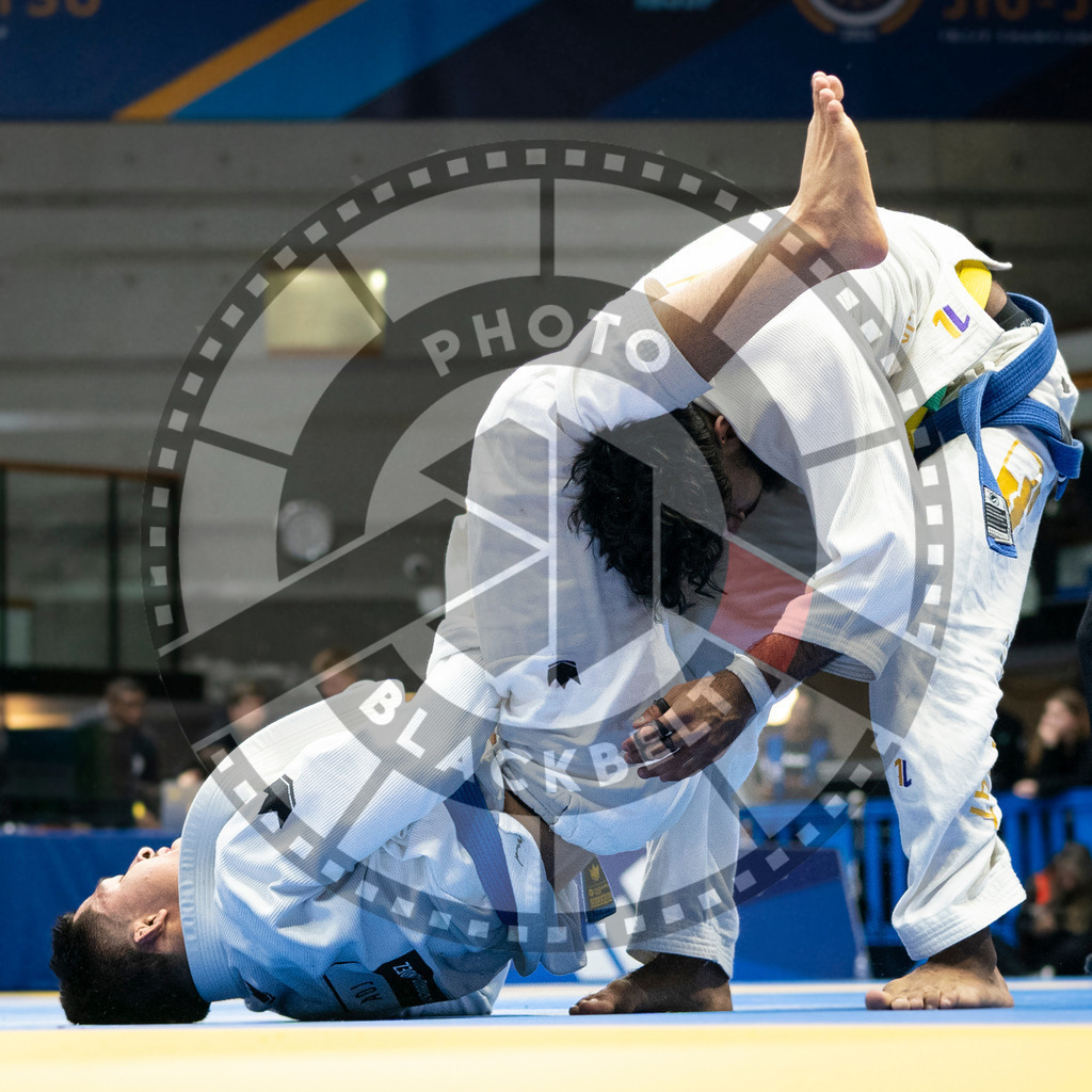 20240121PBB7322 | Fighters compete during the second day of the IBJJF European Championship in Paris, France, on January 21, 2024.