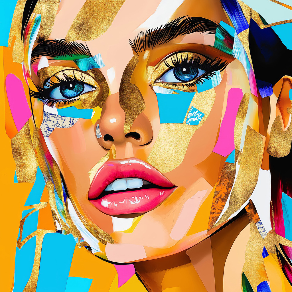 2502041 - Pop Art Porträt | Modernes Wandbild im Stil eines Gemäldes. Bestellen Sie dieses Motiv als hochwertigen Kunstdruck auf Leinwand, hinter Acrylglas, auf Alu-Dibond oder auch als Poster. 