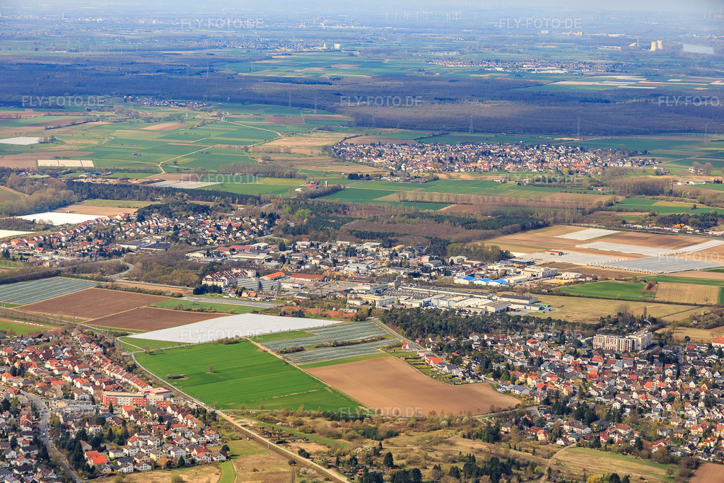 Luftbild: Industriegebiet Sandwiesenstraße Zwingenberger Straße im Ortsteil Sandwiese in Alsbach-Hähnlein im Bundesland Hessen in Deutschland. Foto: IMG_077203.jpg vom 12.04.2015 durch Werner Riehm/FLY-FOTO.de