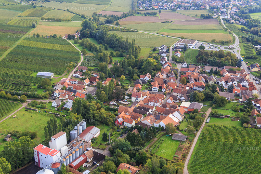 Luftbild: Ortsansicht von Westen im Ortsteil Appenhofen in Billigheim-Ingenheim im Bundesland Rheinland-Pfalz in Deutschland. Foto: IMG_072718.jpg vom 19.09.2014 durch Werner Riehm/FLY-FOTO.deAuflösung des Originals: 5472 x 3648 px