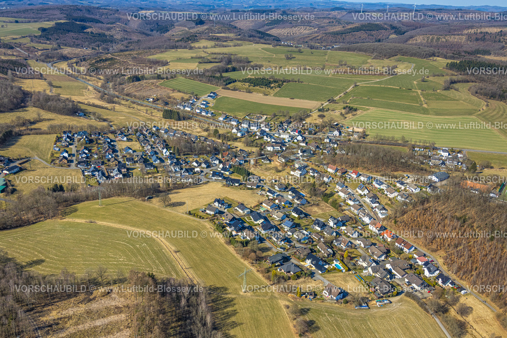 Olpe250307245Altenkleusenheim | Luftbild, Wohngebiet Ortsansicht Ortsteil Altenkleusheim, Olpe, Sauerland, Nordrhein-Westfalen, Deutschland