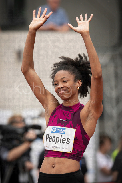 Golden Oval; Dresden, 31.05.2026 | DRESDEN , GERMANY - MAY 31:  Paris Peoples (USA / United States) during the Golden Oval Continental Tour Silver meeting on May 31, 2026 at Heinz-Steyer-Stadion in Dresden, Saxony, Germany.