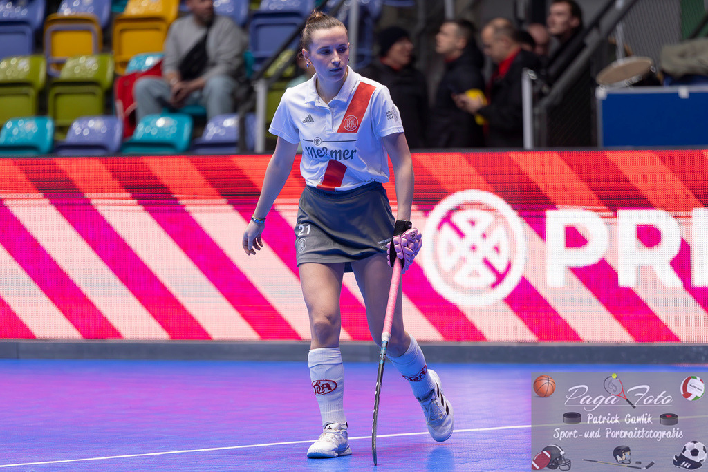 Volvo E.R.B. Final 4 Halbfinale Frauen: Der Club an der Alster - Berlienr HC, 25.01.2025 | Marie Charlotte Jeltsch (Der Club an der Alster #21), Freisteller, Portrait, Porträt, Der Club an der Alster - Berlienr HC, Frankfurt, Süwag Arena, 25.1.2025 - Realisiert mit Pictrs.com