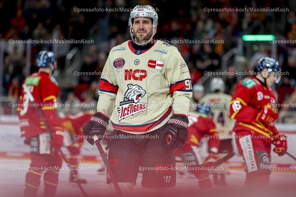 DEG02032502074 | 02.03.2025, Eishockey, Penny DEL, Düsseldorfer EG - Nürnberg Ice Tigers, PSD-BANK Dome: Constantin Braun (NIT #90)