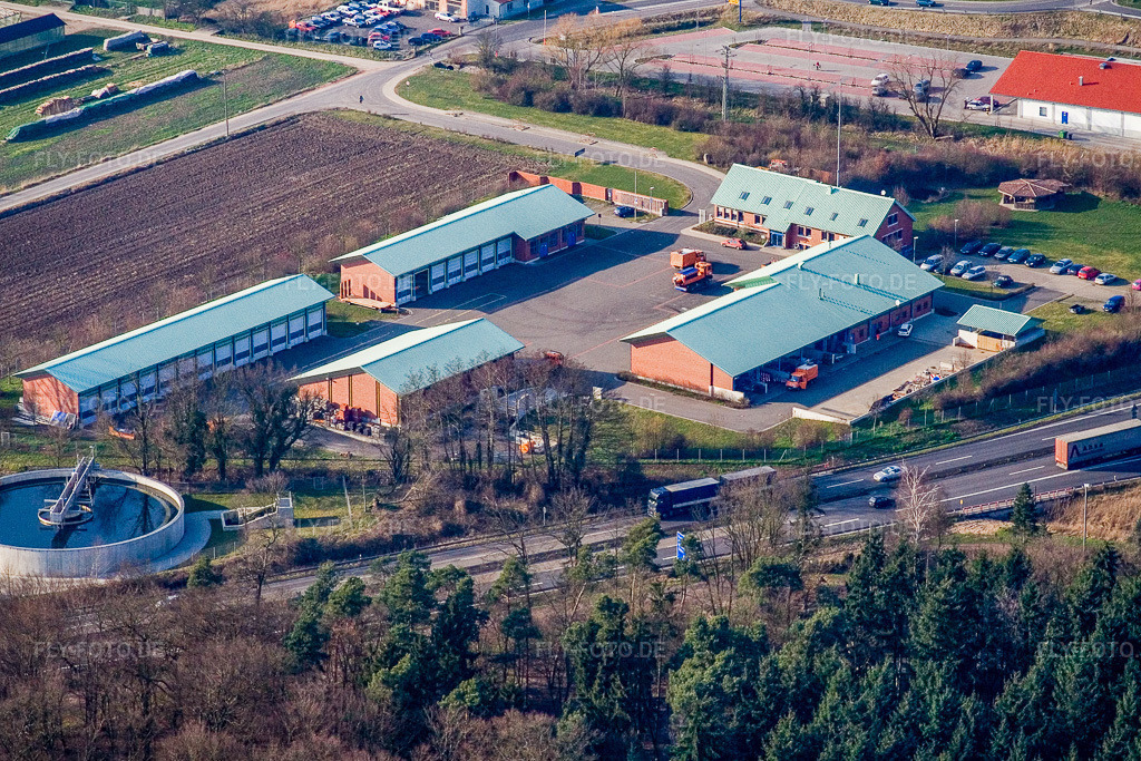 Luftbild: Autobahnmeisterei in Kandel im Bundesland Rheinland-Pfalz in Deutschland. Foto: IMG_5473.jpg vom 21.02.2007 durch Werner Riehm/FLY-FOTO.de