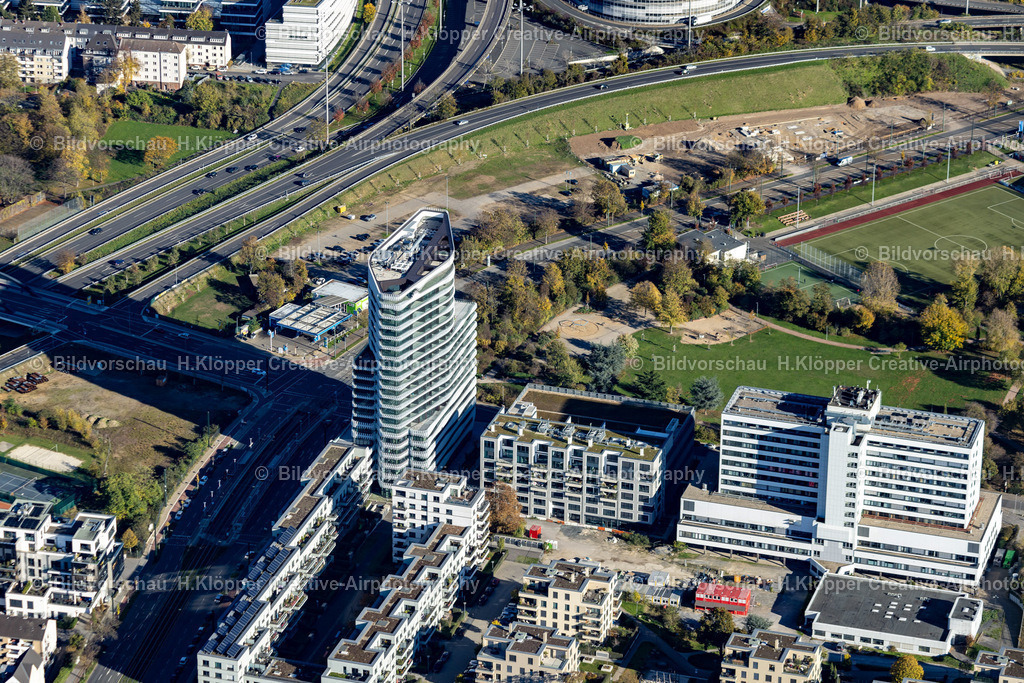 luftbild-duesseldorf-rhein 740 tower - aerzte- und wohnhochhaus-8848 | Luftbildfotografie Hermann Klöpper - Realisiert mit Pictrs.com