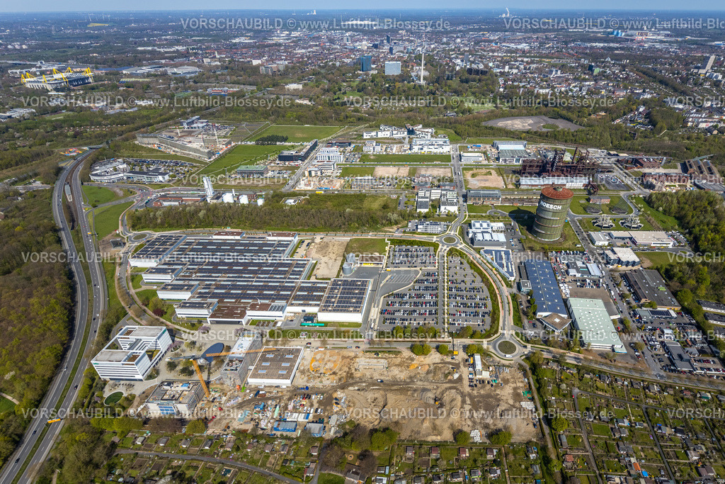 Dortmund230401878 | Luftbild, Wilo Park, Phoenix-West Gewerbegebiet, Baustelle, Pioneer Cube, Hörde, Dortmund, Ruhrgebiet, Nordrhein-Westfalen, Deutschland