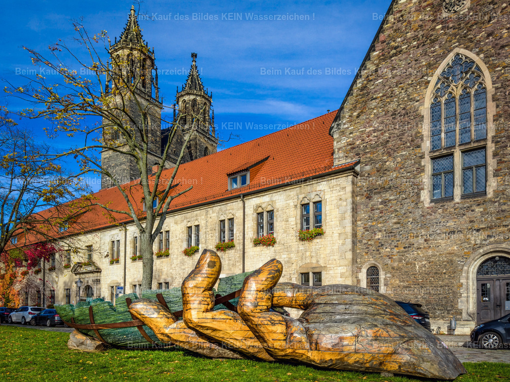Magdeburg Sehenswürdigkeiten Kunstobjekt Glasarche 3 am Dom-3775 | Skulptur und Kunstobjekt Glasarche und Dom - Realisiert mit Pictrs.com