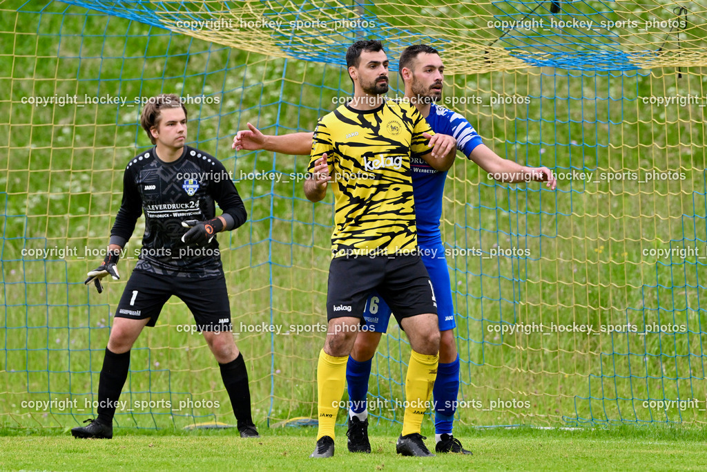 SV Wernberg vs. FC Faakersee | #1 Matthias Marcus Kohlmaier SV Wernberg, #18 Andreas Unterguggenberger FC Faakersee, #16 Igor Lovric SV Wernberg, SV Wernberg vs. FC Faakersee, SV Wernberg vs. FC Faakersee am 01.06.2024 in Wernberg (Sportplatz Wernberg), Austria, (Photo by Bernd Stefan)