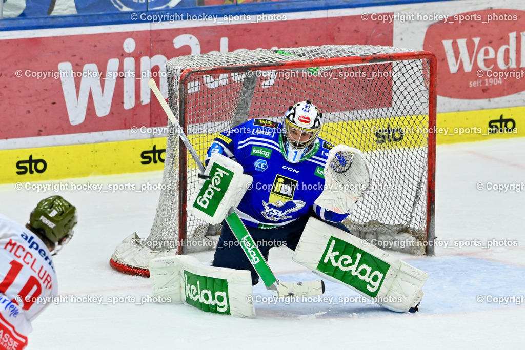 EC VSV vs. HC Bozen 16.2.2024 | #1 1 Jean-Philippe Lamoureux, EC VSV vs. HC Bozen 16.2.2024, EC VSV vs. HC Bozen 16.2.2024 am 16.02.2024 in Villach (Stadthalle Villach), Austria, (Photo by Bernd Stefan)