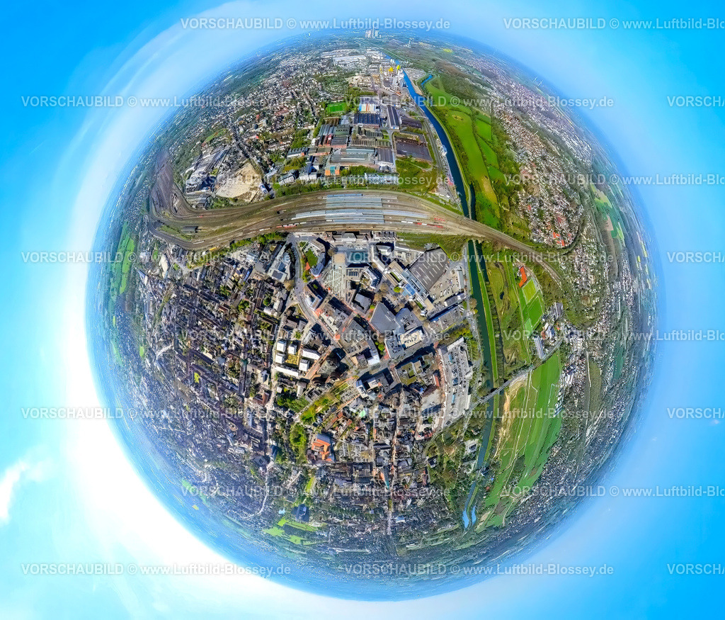 Hamm230490021Bahnhofsviertel-topaz | Luftbild, Hamm Hauptbahnhof, Bahnhofsviertel, City, Datteln-Hamm-Kanal, Erdkugel, Fisheye Aufnahme, Fischaugen Aufnahme, 360 Grad Aufnahme, Mitte, Hamm, Ruhrgebiet, Nordrhein-Westfalen, Deutschland
