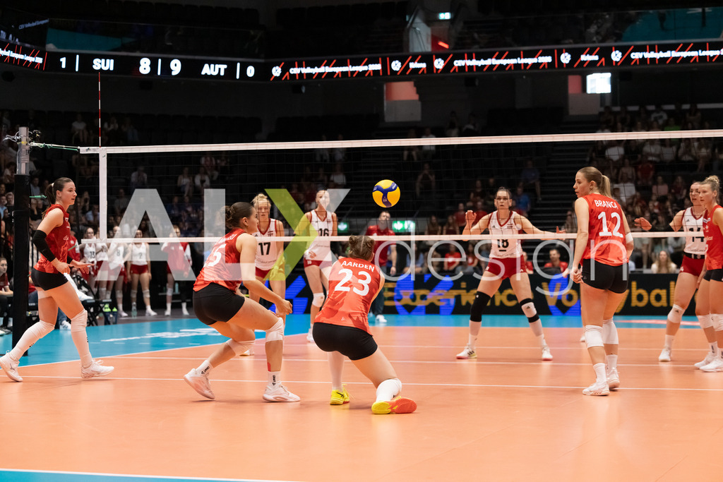 Austria v Switzerland - CEV European League Women | KRIENS, SWITZERLAND - JUNE 14: MERET AARDEN of Switzerland during the CEV European League match between Austria and Switzerland at Pilatus Arena on June 14, 2026 in Kriens, Switzerland. - Realisiert mit Pictrs.com
