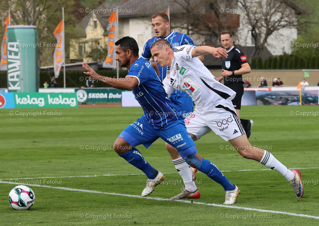 A_LUI_18042026____14 | ADMIRAL BUNDESLIGA RZ PELLETS WAC-BLAU WEISS LINZ 18.04.2026 IM BILD : FABIAN WOHLMUTH (WAC) UND RONIVALDO SALES (BLAU WEISS) FOTO:FOTOLUI/MW