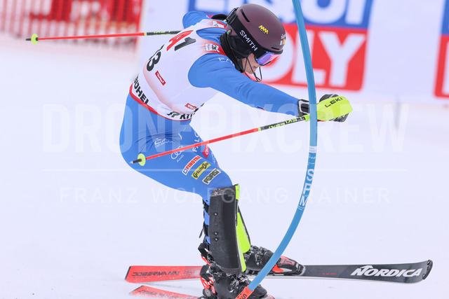 Audi FIS Ski World Cup: Men’s Slalom – Hahnenkamm Race, Kitzbuehel | Kitzbuehel, Austria, 25.Jan.26 - Alpine Skiing - FIS World Cup, Hahnenkamm Race, Slalom, men. The image shows CANINS Matteo (ITA, Nordica).